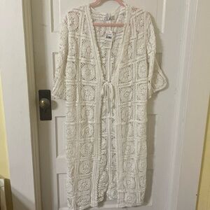 Elegant White Crochet Cardigan